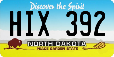 ND license plate HIX392