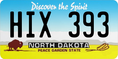 ND license plate HIX393