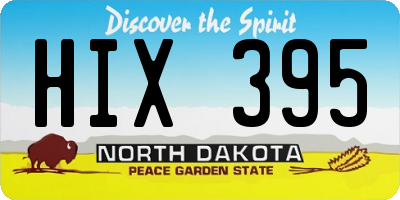 ND license plate HIX395