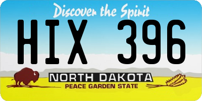 ND license plate HIX396