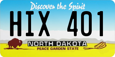 ND license plate HIX401