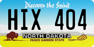 ND license plate HIX404