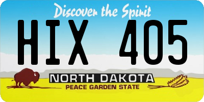 ND license plate HIX405