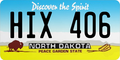 ND license plate HIX406