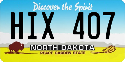 ND license plate HIX407