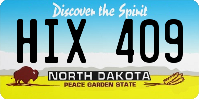 ND license plate HIX409