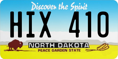 ND license plate HIX410