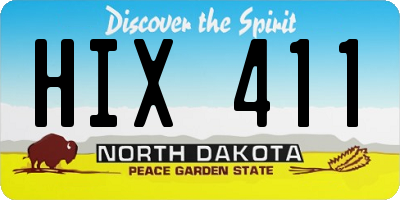 ND license plate HIX411