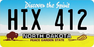 ND license plate HIX412