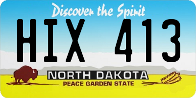 ND license plate HIX413