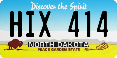 ND license plate HIX414