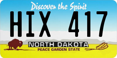 ND license plate HIX417