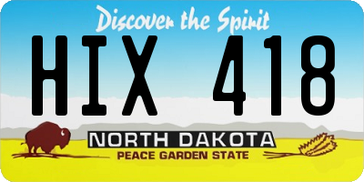 ND license plate HIX418