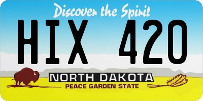 ND license plate HIX420