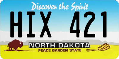 ND license plate HIX421