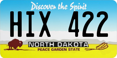 ND license plate HIX422