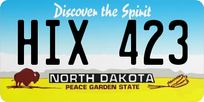 ND license plate HIX423