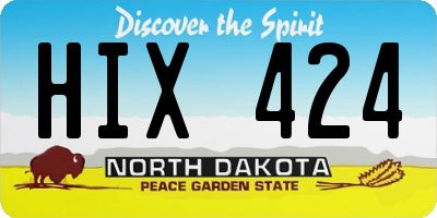 ND license plate HIX424