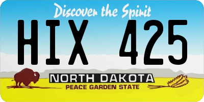 ND license plate HIX425