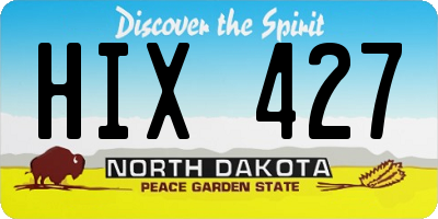 ND license plate HIX427