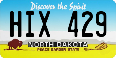 ND license plate HIX429