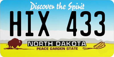 ND license plate HIX433