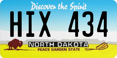 ND license plate HIX434