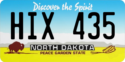 ND license plate HIX435