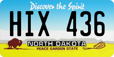 ND license plate HIX436