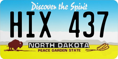 ND license plate HIX437