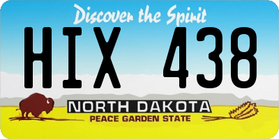 ND license plate HIX438