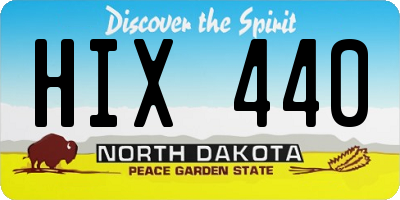 ND license plate HIX440