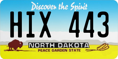 ND license plate HIX443