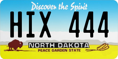 ND license plate HIX444