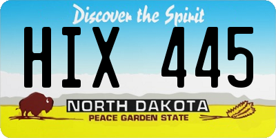 ND license plate HIX445