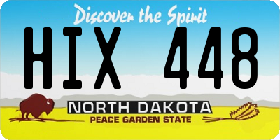 ND license plate HIX448