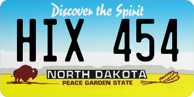 ND license plate HIX454