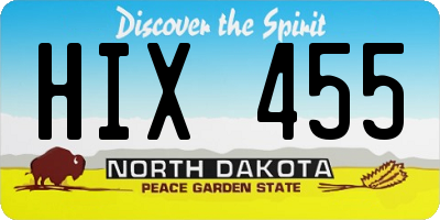 ND license plate HIX455