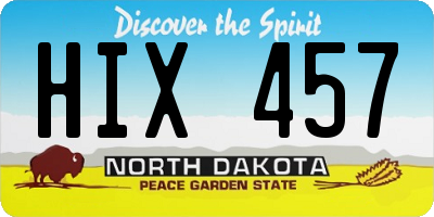 ND license plate HIX457