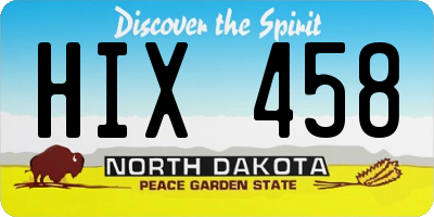 ND license plate HIX458