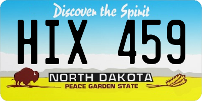 ND license plate HIX459