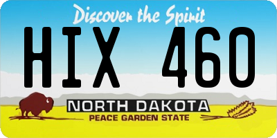 ND license plate HIX460