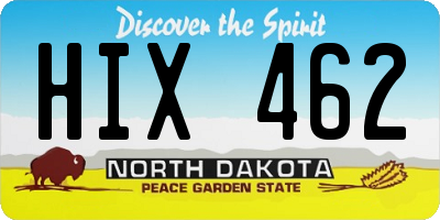 ND license plate HIX462
