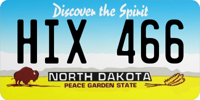 ND license plate HIX466