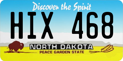 ND license plate HIX468