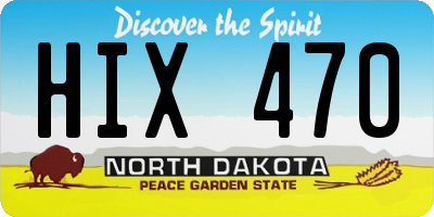 ND license plate HIX470