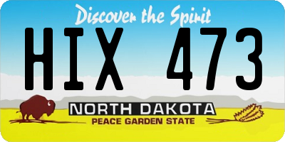 ND license plate HIX473