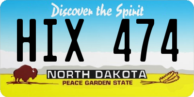 ND license plate HIX474