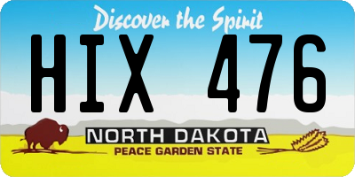 ND license plate HIX476