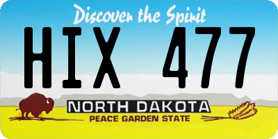 ND license plate HIX477